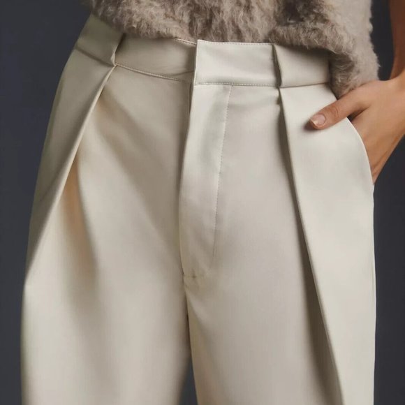 MOTHER 31 High-Waisted Tunnel Vision Pleated Prep Pants Faux Leather Pants NWT - Picture 6 of 6